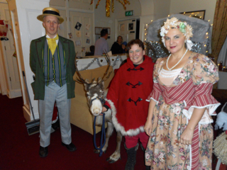 The Bold Balladiers with live
              reindeer Wigginton, York